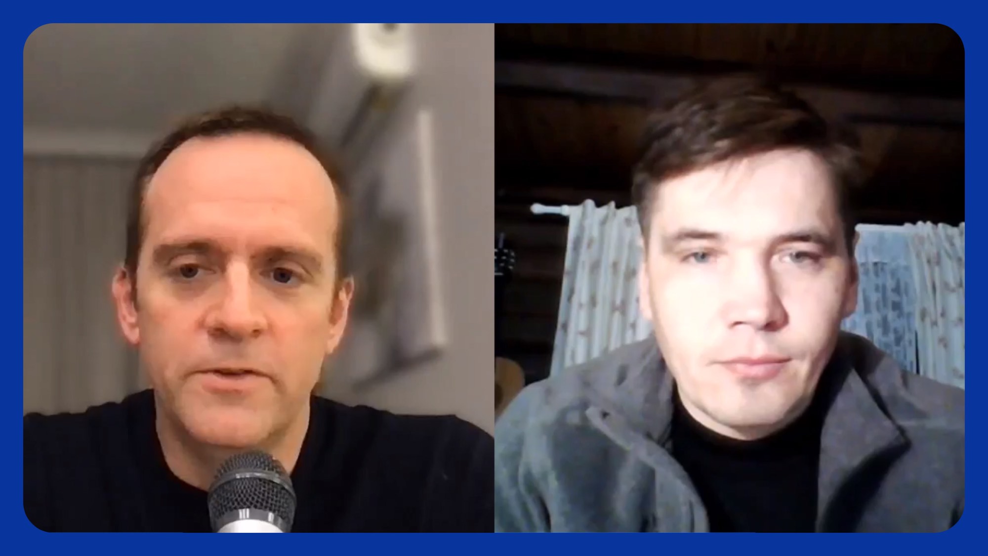 Recording an interview for the podcast
