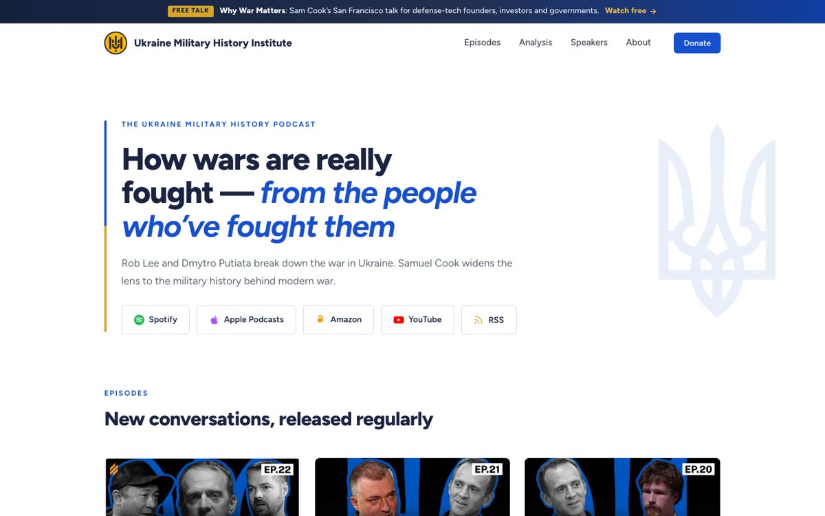 The Ukraine Military History Institute website: the podcast, episodes and where to listen